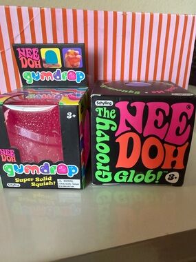 🩷💜NEE DOH Gumdrop Super Solid!(pink)🩷🩷  &  The Groovy Glob!💜💜. ••Bundle Price••